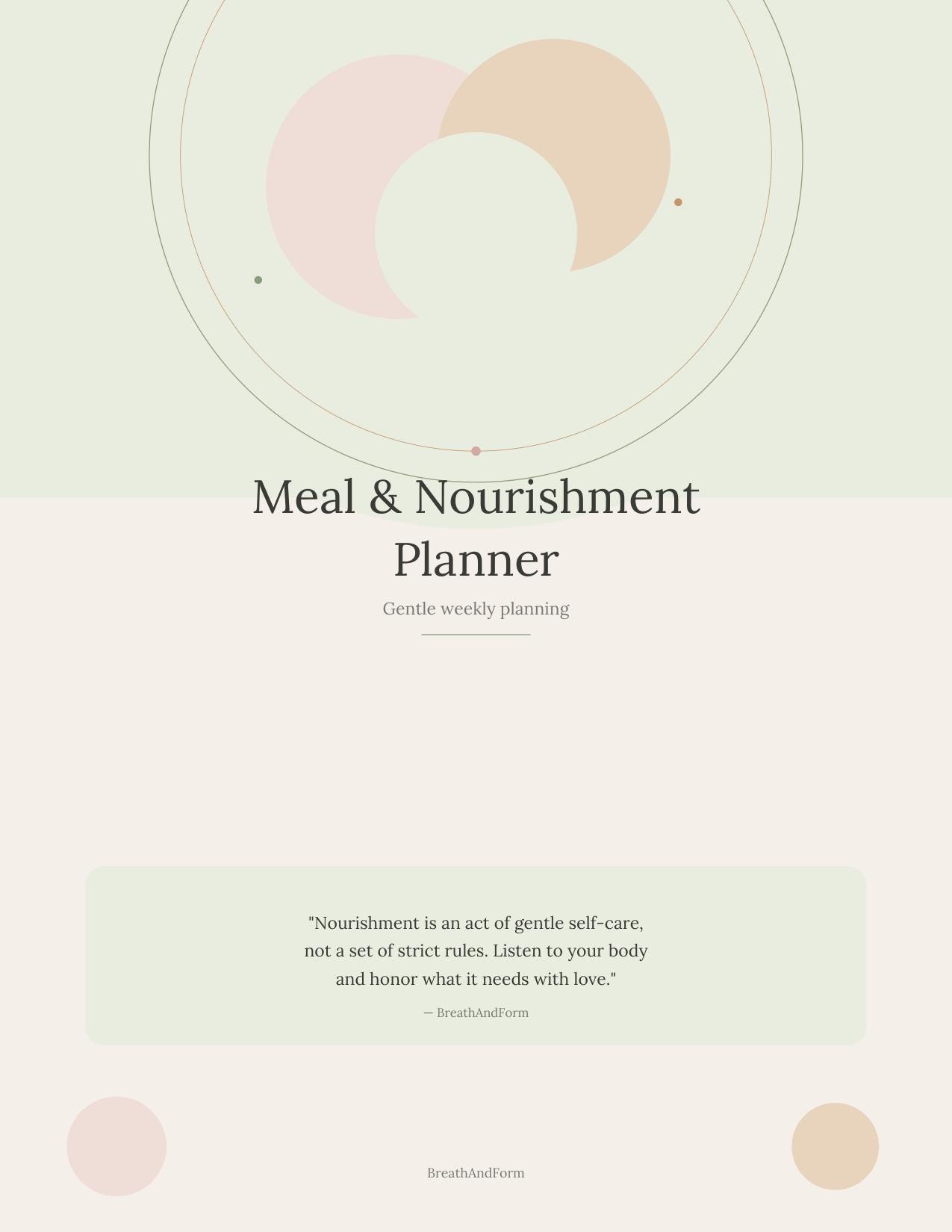 Meal & Nourishment Planner