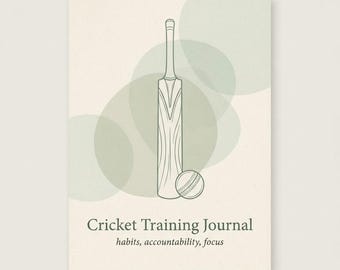 Cricket Training Journal Printable PDF — Match, Nets and Habit Tracker