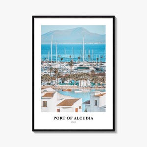 Hafen von Alcudia Print, Hafen von Alcudia Foto Poster, Hafen von Alcudia Reise Wandkunst, Hafen von Alcudia Karte Druck, Hafen von Alcudia, Spanien