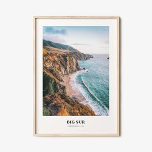 Big Sur Print No 1, Big Sur Photo Poster, Big Sur Travel Wall Art, Big Sur Map, Big Sur Photography, Big Sur Wall Décor, California, USA