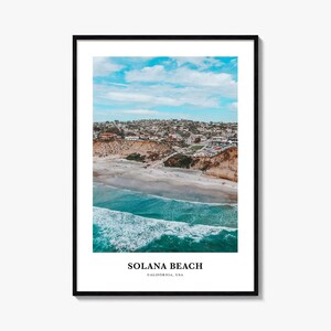 Solana Strand Druck, Solana Strand Foto Poster, Solana Beach Reise Wandkunst, Solana Strand Karte Druck, Solana Strand Druck, Kalifornien, USA