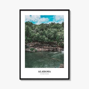 Alabama print, Alabama fotoposter, Alabama reizen kunst aan de muur, Alabama kaart print, Alabama fotografie, Alabama wanddecoratie, Verenigde Staten