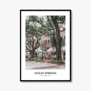Impresión de Ocean Springs, póster fotográfico de Ocean Springs, arte mural de viaje de Ocean Springs, impresión de mapa de Ocean Springs, Ocean Springs, Misisipi, EE. UU.