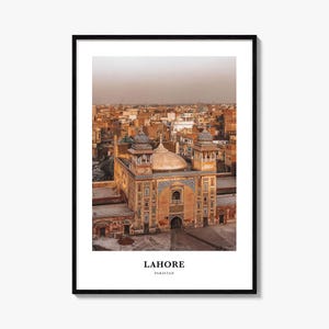 Impressão de Lahore, pôster fotográfico de Lahore, arte de parede de viagem de Lahore, impressão de mapa de Lahore, impressão de fotografia de Lahore, decoração de parede de Lahore, Paquistão