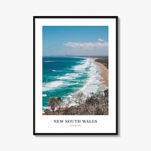 New South Wales Print No 2, New South Wales Photo Poster, New South Wales Travel Wall Art, New South Wales Map, New South Wales, Australia