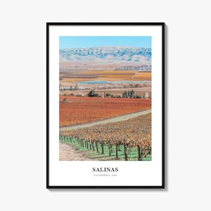 Salinas Print, Salinas Photo Poster, Salinas Travel Wall Art, Salinas Map Print, Salinas Photography, Salinas Wall Décor, California, USA