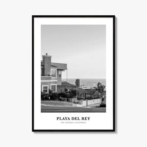 Playa del Rey Print, Black and White Photo Poster, Travel Wall Art, Home Decor