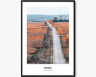 Iowa Photo Print, USA Travel Poster, Midwest Wall Art, Corn Belt Decor
