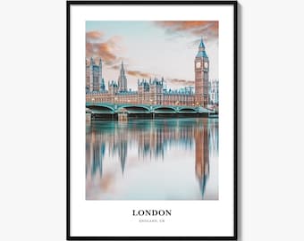 London Print, Colorful Photo Poster, Travel Wall Art, Home Decor