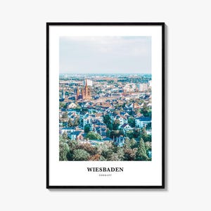 Impresión de Wiesbaden, póster fotográfico de Wiesbaden, arte mural turístico de Wiesbaden, impresión de mapa de Wiesbaden, impresión fotográfica de Wiesbaden, Wiesbaden, Alemania