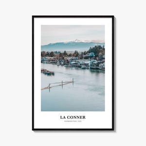 La Conner Print, La Conner Fotoposter, La Conner Reisewandkunst, La Conner Kartendruck, La Conner Fotografie, La Conner, Washington, USA