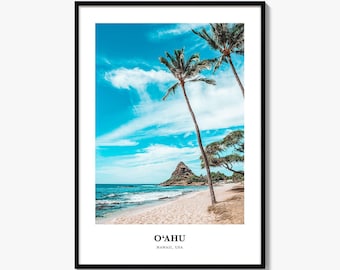 O ahu Photo Print, Hawaii Travel Poster, Diamond Head Wall Art, Hawaii Decor