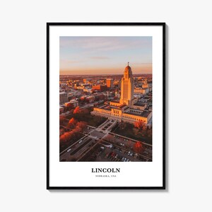 Lincoln Druck, Lincoln Foto Poster, Lincoln Reise, Wandkunst, Lincoln Karte, Lincoln Fotografie, Lincoln Wanddekoration, Nebraska, USA