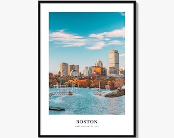 Boston Print No 3, Boston Photo Poster, Boston Travel Wall Art, Boston Map Print, Boston Photography, Boston Wall Décor, Massachusetts, USA