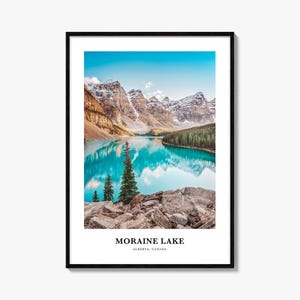 Moraine lake Print, Moraine lake Photo Poster, Moraine lake Travel Wall Art, Moraine lake Map, Moraine lake Photography, Alberta, Canada