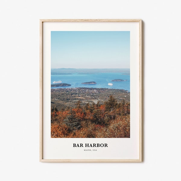 Bar Harbor Print No 1, Bar Harbor Photo Poster, Bar Harbor Travel Wall Art, Bar Harbor Map, Bar Harbor Photography, Bar Harbor, Maine, USA