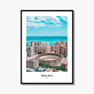 Malaga Druck, Malaga Fotoposter, Malaga Reisewandkunst, Malaga Karte Druck, Malaga Fotografie Druck, Malaga Wanddekor, Spanien