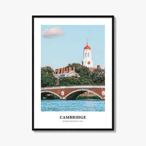 Cambridge Print Massachusetts, Cambridge Photo Poster, Cambridge Travel Wall Art, Cambridge Map Print, Cambridge Photography Print, USA