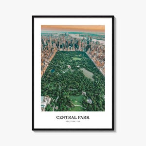 Central Park print, Central Park fotoposter, Central Park reizen muurkunst, Central Park kaart print, Central Park fotografie, New York, VS