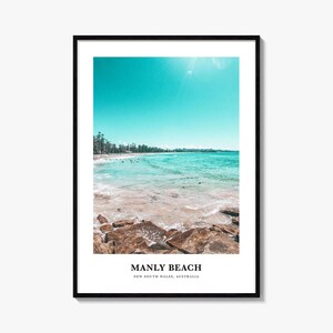 Impression de plage de Manly, affiche photo de plage de Manly, art mural de voyage de plage de Manly, impression de carte de plage de Manly, Manly Beach, Nouvelle-Galles du Sud, Australie