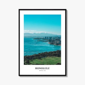 Honolulu Print, Honolulu Photo Poster, Honolulu Travel Wall Art, Honolulu Map Print, Honolulu Photography, Honolulu Wall Décor, Hawaii, USA