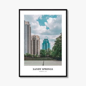Impression Sandy Springs, affiche photo Sandy Springs, art mural voyage Sandy Springs, impression carte Sandy Springs, impression Sandy Springs, Géorgie, États-Unis