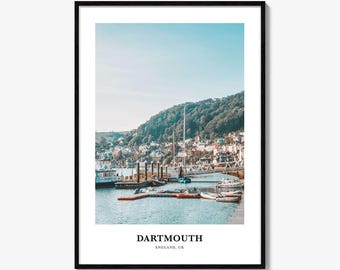 Dartmouth England Fotodruck, Devon Reise Poster, Fluss Dart Wandkunst