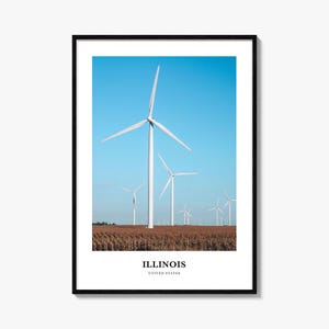 Stampa dell'Illinois n. 1, poster fotografico dell'Illinois, stampe murali turistiche dell'Illinois, mappa dell'Illinois, fotografia dell'Illinois, decorazioni murali dell'Illinois, Stati Uniti