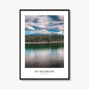 Mt Bachelor Print, Mt Bachelor Photo Poster, Mt Bachelor Travel Wall Art, Mt Bachelor Map Print, Mt Bachelor Photography Print, Oregon, USA
