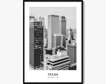 Tulsa Print, Black and White Photo Poster, Travel Wall Art, Home Decor