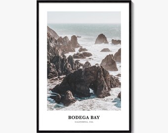Bodega Bay Print, Colorful Photo Poster, Travel Wall Art, Home Decor