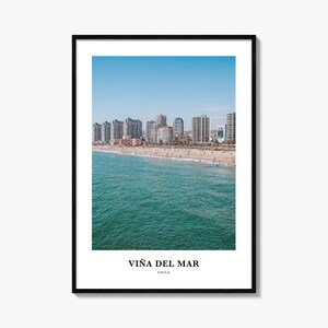 Impresión de Viña del Mar, Cartel fotográfico de Viña del Mar, Arte de pared de viaje de Viña del Mar, Impresión de mapas de Viña del Mar, Impresión fotográfica de Viña del Mar, Chile