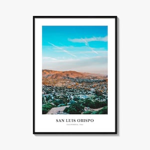 San Luis Obispo Print No 2, San Luis Obispo Photo Poster, San Luis Obispo Travel Art, San Luis Obispo Map, San Luis Obispo, California, USA