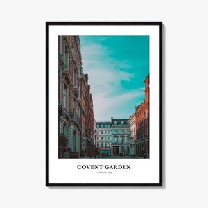 Covent Garden-afdruk, Covent Garden-fotoposter, Covent Garden-reiskunst aan de muur, Covent Garden-kaart, Covent Garden-fotografie, Londen, VK