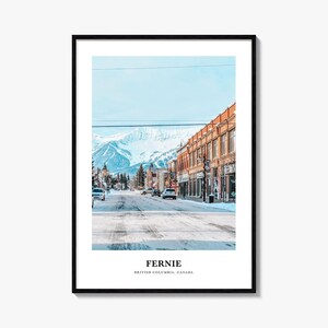 Impression Fernie, affiche photo Fernie, art mural voyage Fernie, impression carte Fernie, photographie Fernie, décoration murale Fernie, Colombie-Britannique, Canada