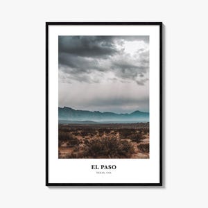 El Paso Print No 2, El Paso Photo Poster, El Paso Travel Wall Art, El Paso Map Print, El Paso Photography, El Paso Wall Décor, Texas, USA
