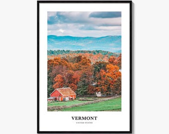 Vermont Photography Print: Autumn Landscape Wall Art