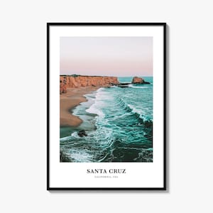 Santa Cruz Print No 1, Santa Cruz Photo Poster, Santa Cruz Travel Wall Art, Santa Cruz Map Print, Santa Cruz Photography, California, USA