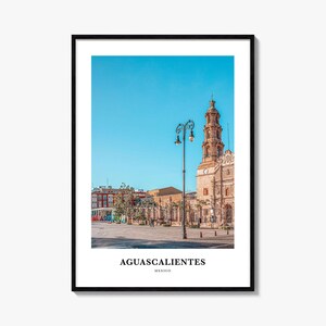 Aguascalientes Print, Aguascalientes plakat fotograficzny, Aguascalientes Travel Wall art, Aguascalientes map Print, druk fotografii, Meksyk