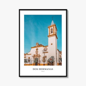 Impresión de Dos Hermanas, Cartel fotográfico de Dos Hermanas, Arte de pared de viaje de Dos Hermanas, Impresión de mapas de Dos Hermanas, Impresión de fotografía de Dos Hermanas, España