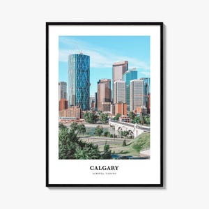 Calgary Photo Print, Alberta Travel Poster, Canada Wall Art, Bow River Decor