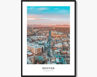 Denver Print, Colorful Photo Poster, Travel Wall Art, Home Decor