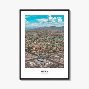 Impression Mesa, affiche photo Mesa, art mural voyage Mesa, impression carte Mesa, impression photographie Mesa, décoration murale Mesa, Arizona, États-Unis