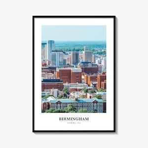 Birmingham Print Alabama, Birmingham Photo Poster, Birmingham Travel Wall Art, Birmingham Map Print, Birmingham Photography Print, USA
