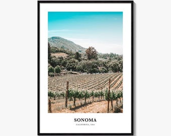 Sonoma Photo Print, California Travel Poster, Wine Country Wall Art, USA Decor
