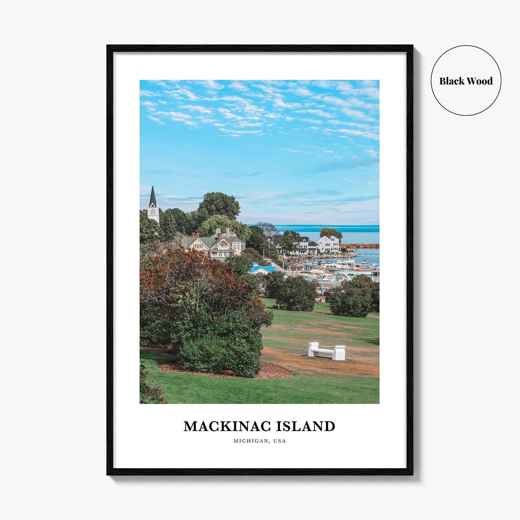Mackinac Island Photo Print, Michigan Travel Poster, Great Lakes
