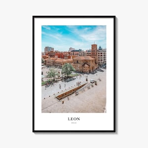 Leon Druck Spanien Nr. 1, Leon Fotoposter, Leon Reisewandkunst, Leon Karte Druck, Leon Fotografie Druck, Leon Wanddekor