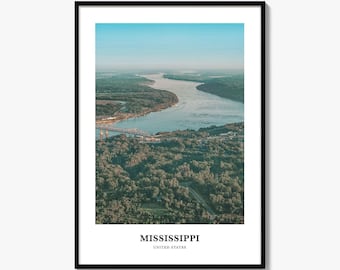 Mississippi Fotodruck, USA Reise Poster, Delta Region Wandkunst, Golfküste Dekor