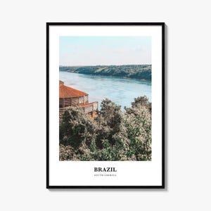 Impresión de Brasil n.° 2, póster fotográfico de Brasil, arte mural de viaje de Brasil, impresión de mapa de Brasil, impresión fotográfica de Brasil, decoración de pared de Brasil, Sudamérica