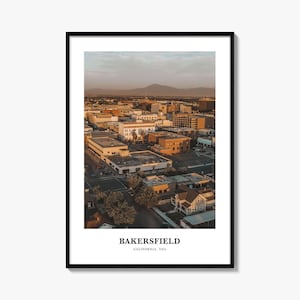 Bakersfield Print, Bakersfield Photo Poster, Bakersfield Travel Wall Art, Bakersfield Map Print, Bakersfield Photography, California, USA